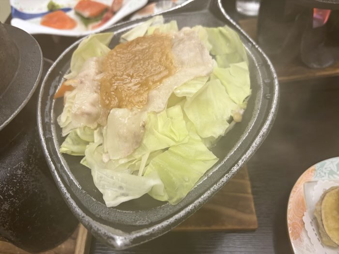 洞爺観光ホテルの夕食のちゃんちゃん焼き