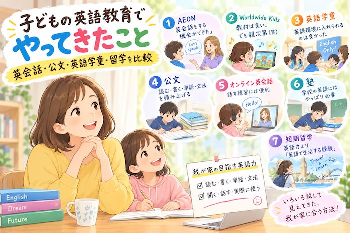 子どもの英語教育で実際に試した英会話や公文などの習い事